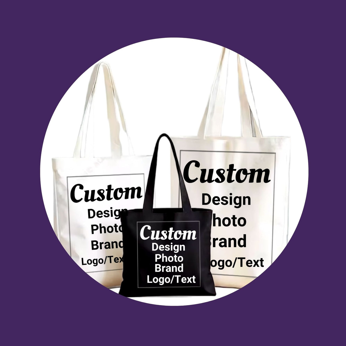 Personalised tote bags with photo, name and custom designs
