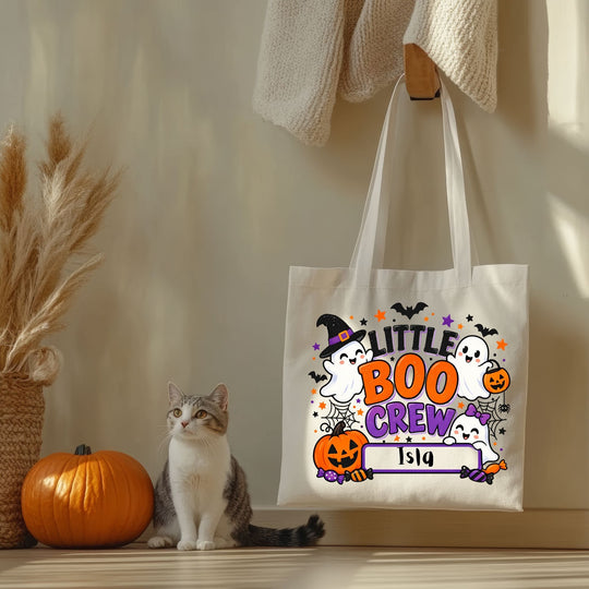 Personalised Halloween Trick or Treat Tote Bag with Name