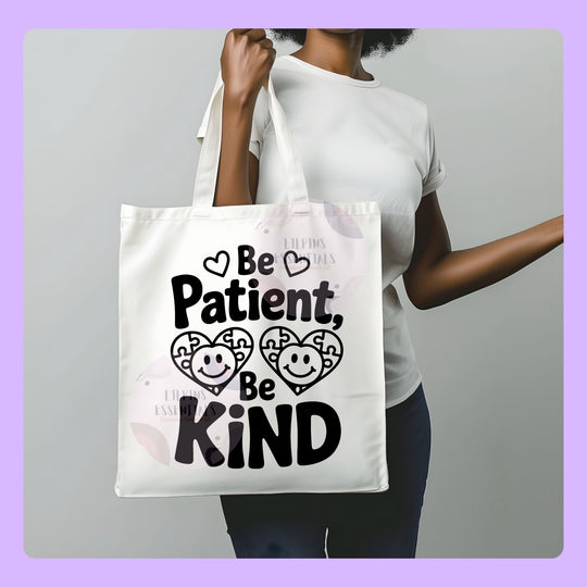 Autism awareness tote bag with kindness message