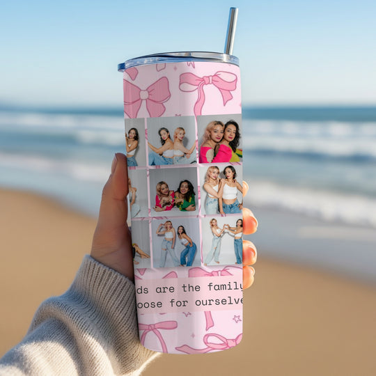 Additional product image of the Pink Bows personalised best friend 20oz tumbler