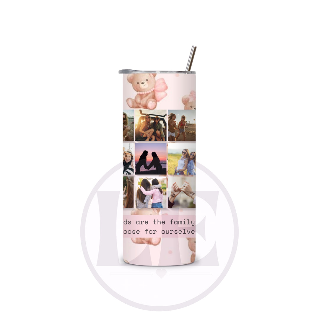 Pink Bows personalised friendship tumbler product design detail