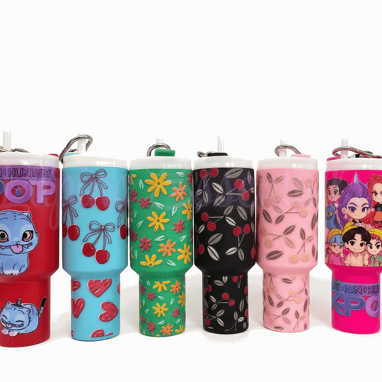 Bright mini tumbler keychain with hidden compartment