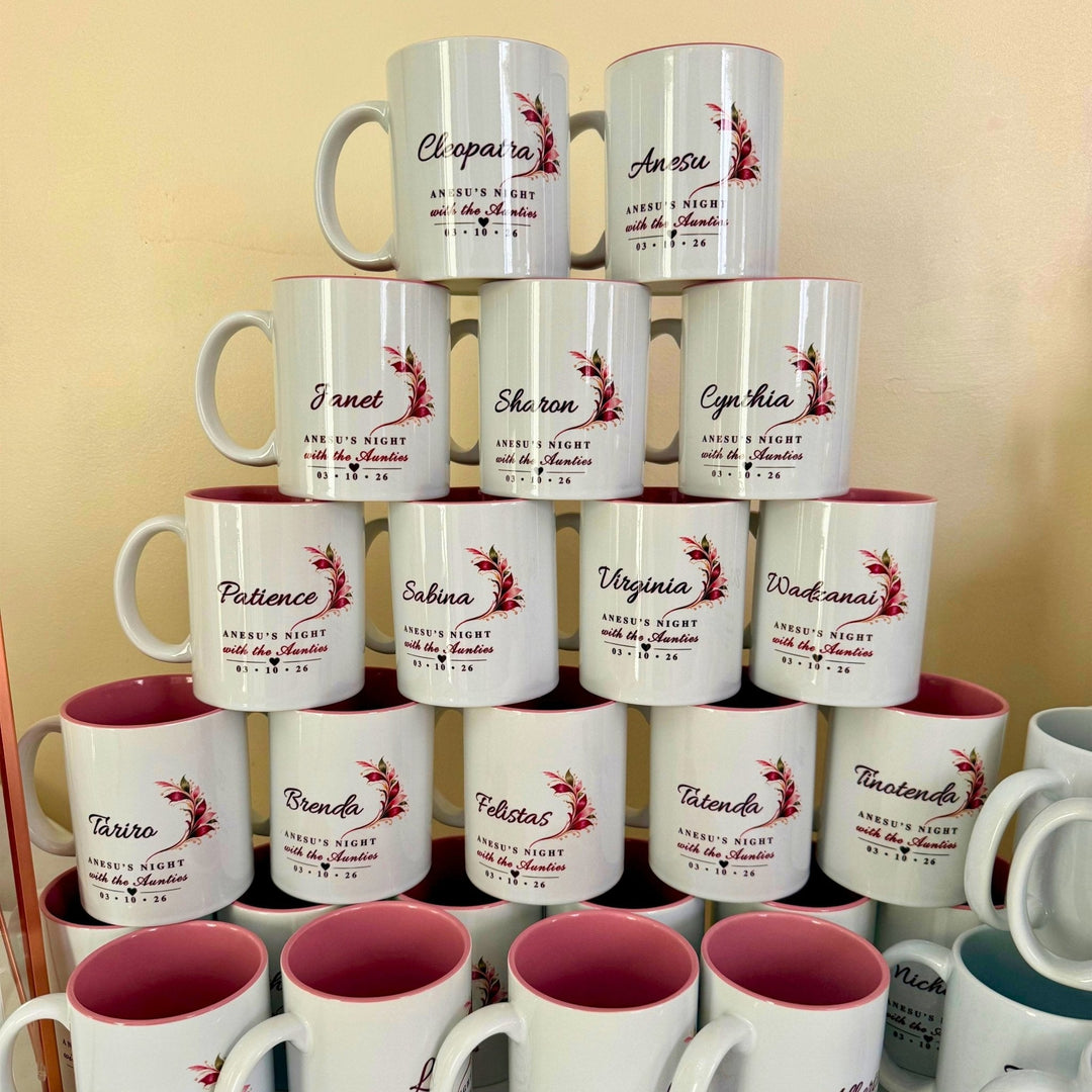 Custom printed mug with branded artwork for business and promotional orders