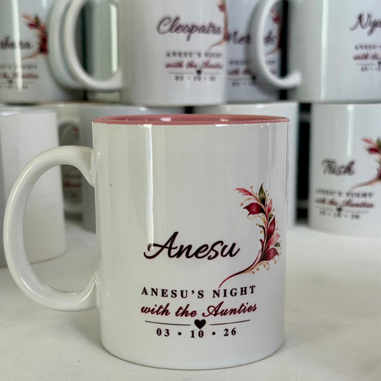 Bulk custom printed ceramic mug featuring a business logo