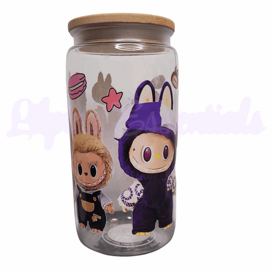 Cute bunny character 16oz reusable cup with straw