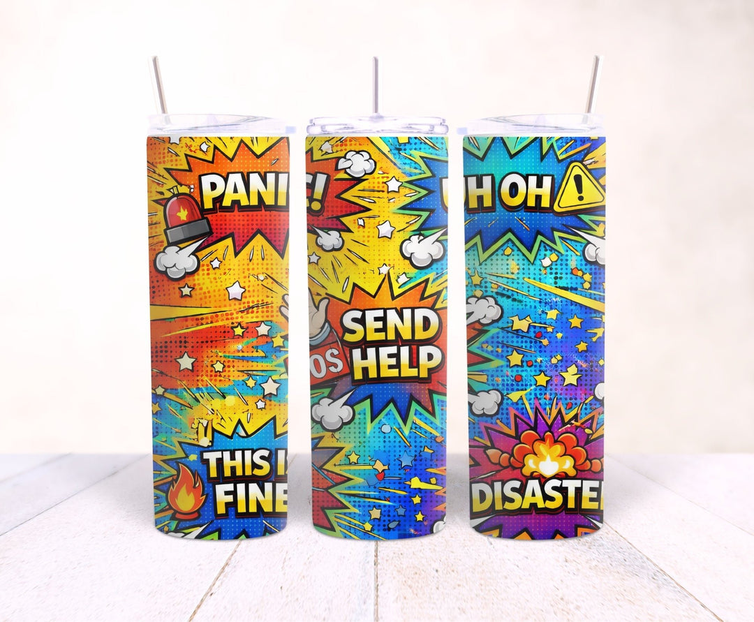 Chaos Mode comic style 20oz stainless steel tumbler