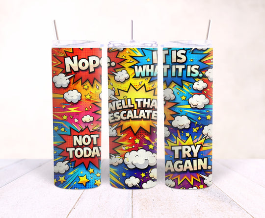 Sarcastic comic style 20oz stainless steel tumbler