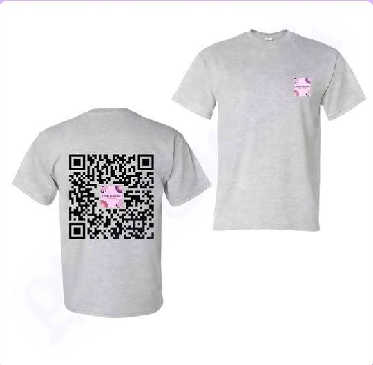 Custom QR code T-shirt with personalised business design