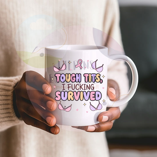 Funny breast cancer survivor awareness mug