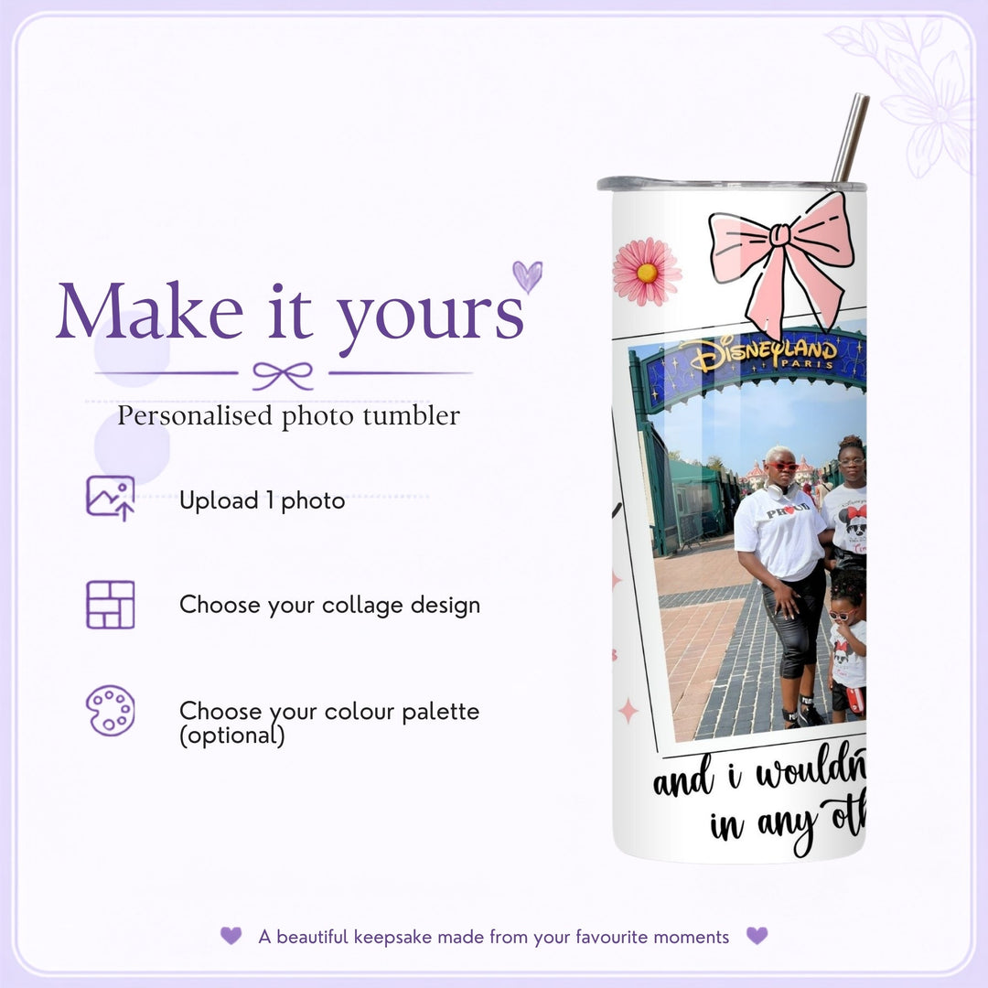 20oz photo tumbler with custom image design