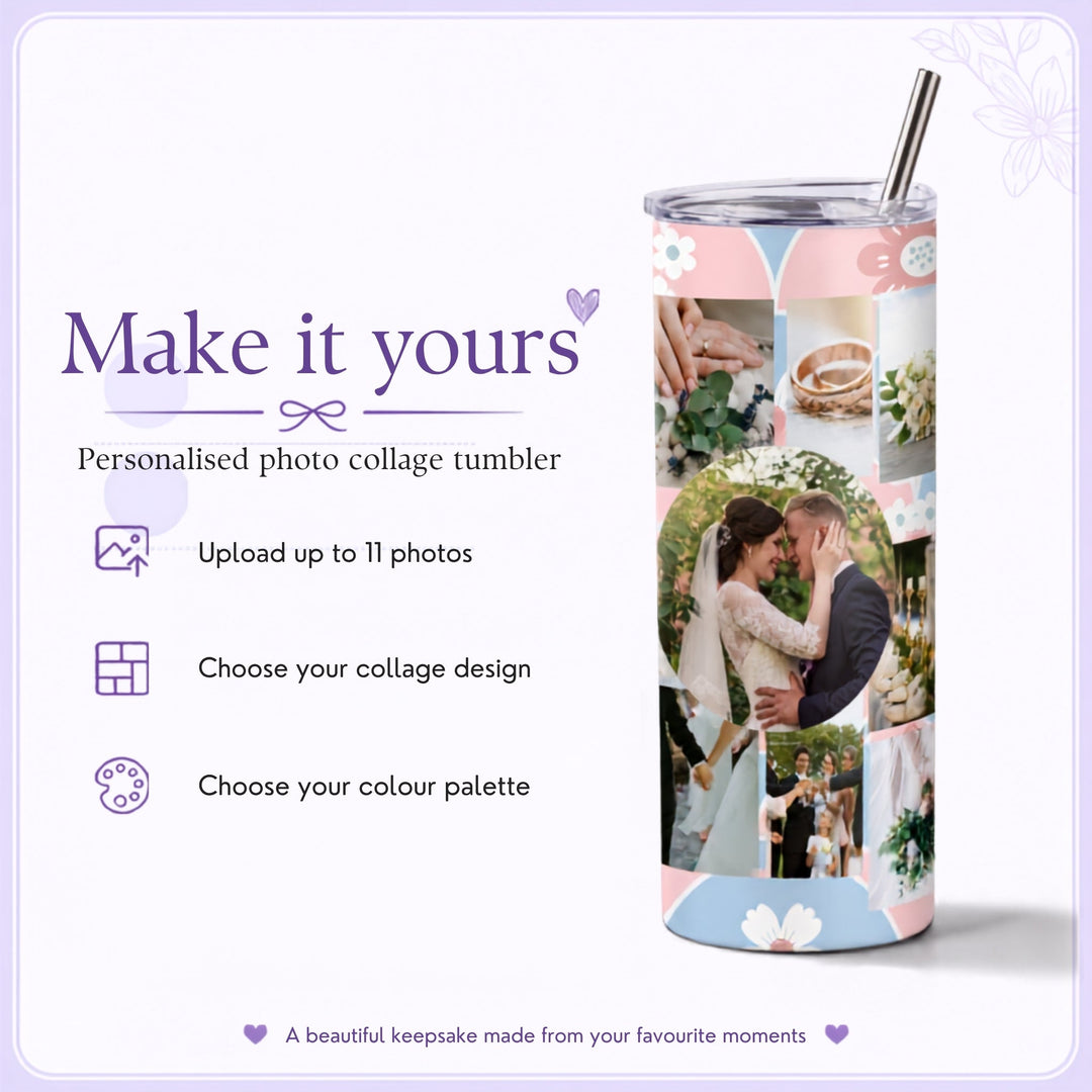 Personalised 20oz collage tumbler gift