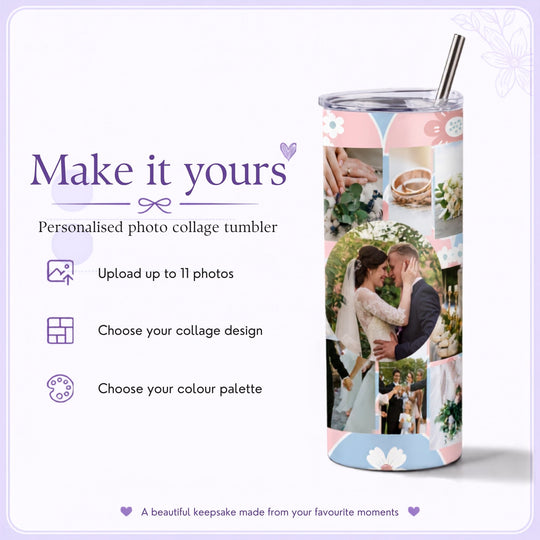 Personalised 20oz collage tumbler gift