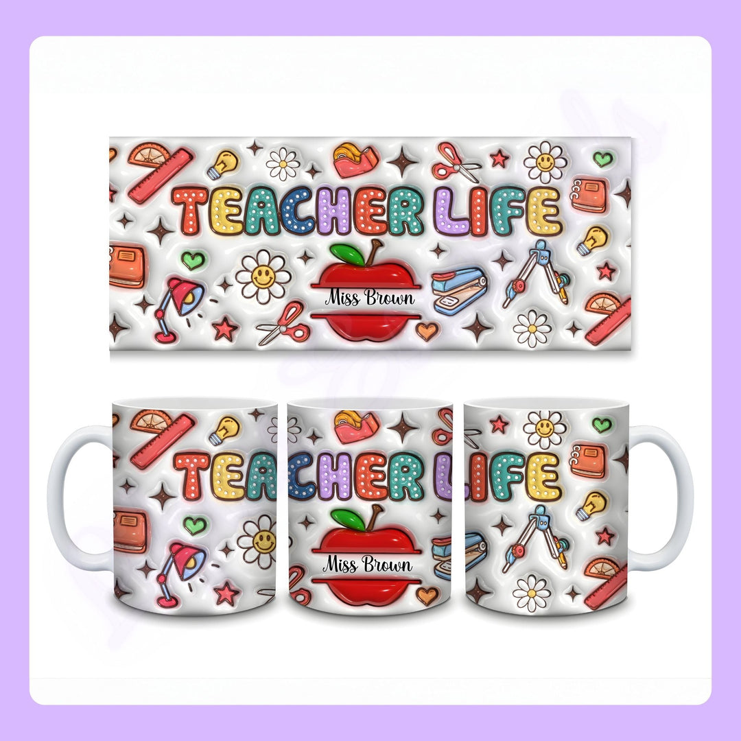 Personalised teacher mug design with custom name