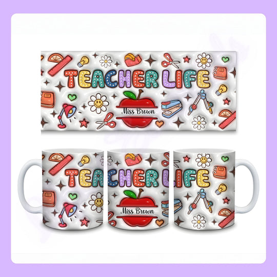 Personalised teacher mug design with custom name