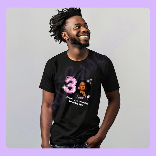 Personalised birthday photo T-shirt with custom name and age