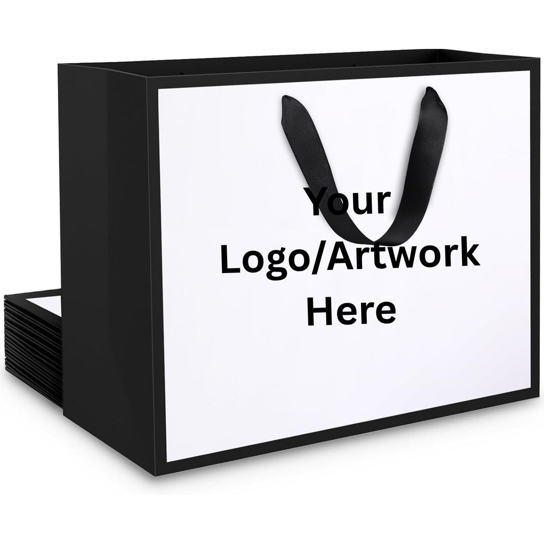 Personalised paper gift bag with handles and custom logo printing