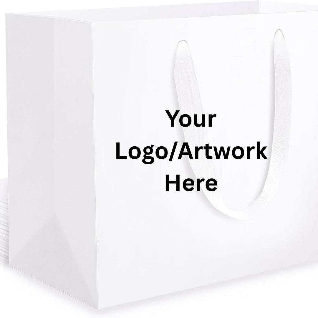 Custom branded paper gift bag for retail and business packaging