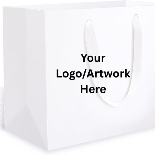Custom branded paper gift bag for retail and business packaging