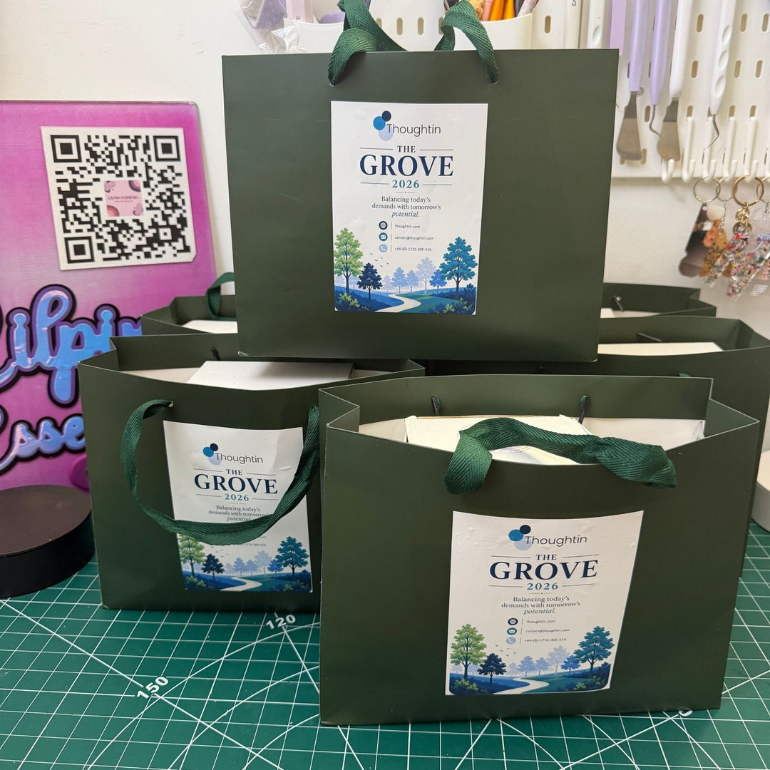 Personalised branded gift bags with custom printed business logo