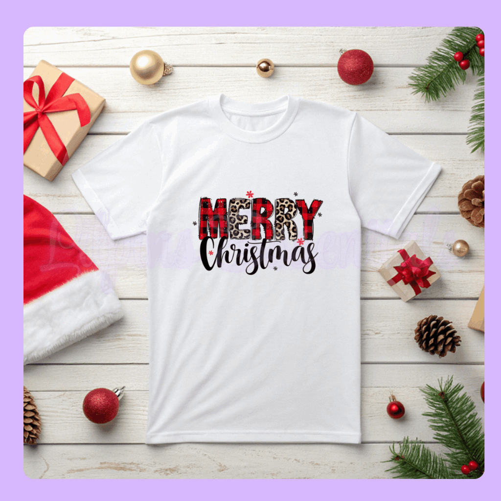 Personalised Christmas T-shirt with festive custom design
