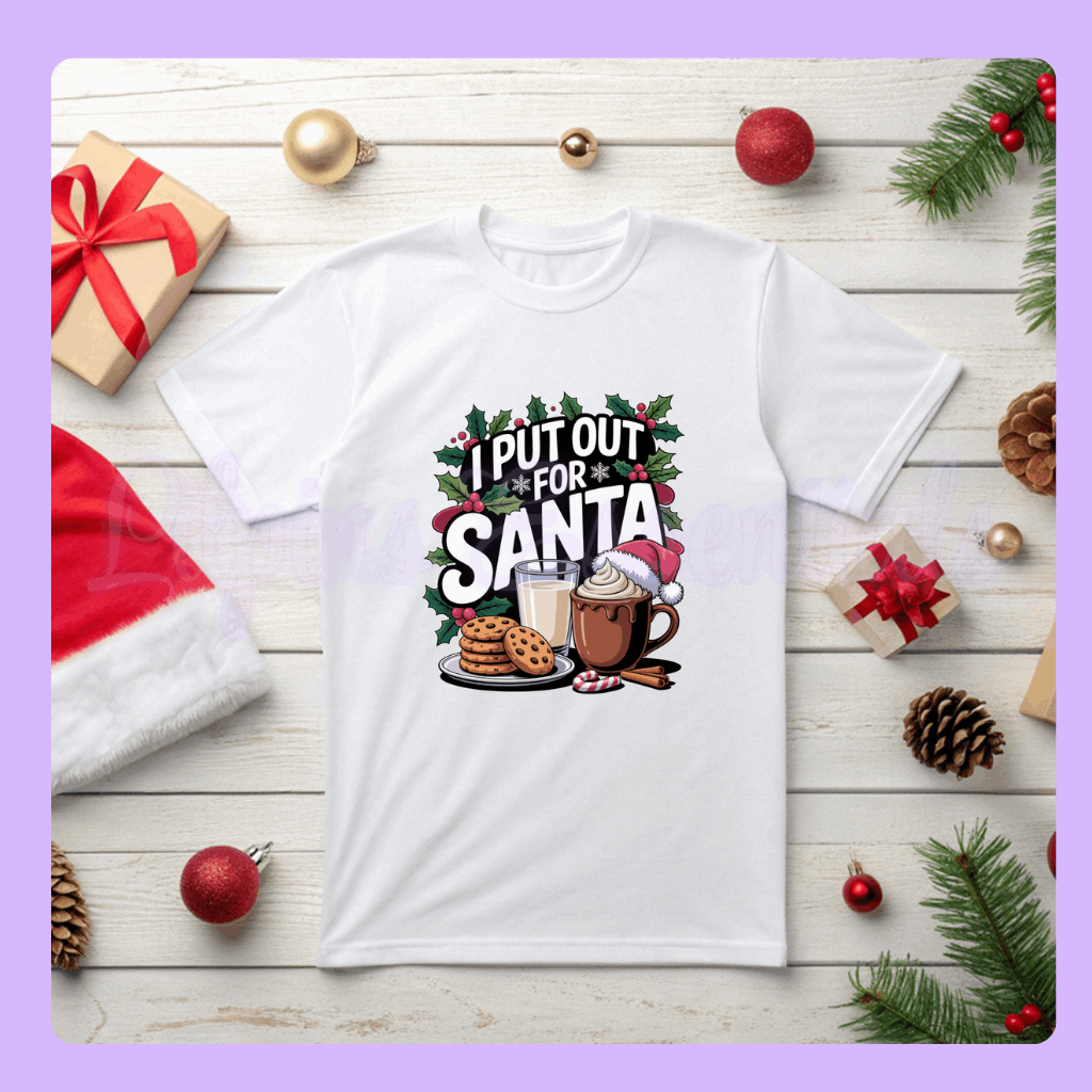 Christmas T-shirt with I Put Out for Santa design