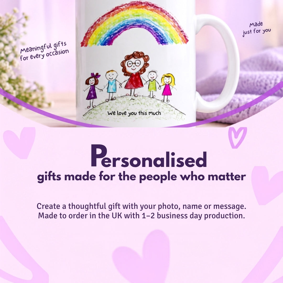 Personalised gifts from Lilpins Essentials featuring custom gift designs, photo gifts and personalised mugs