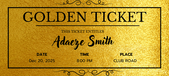 golden ticket party invitations personalised event tickets