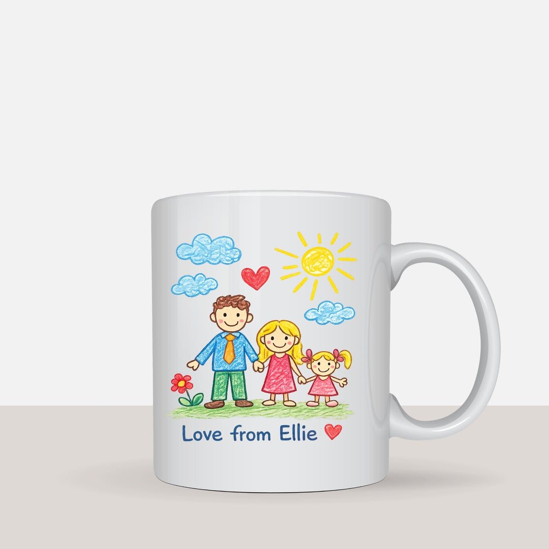 Personalised kids drawing mug gift