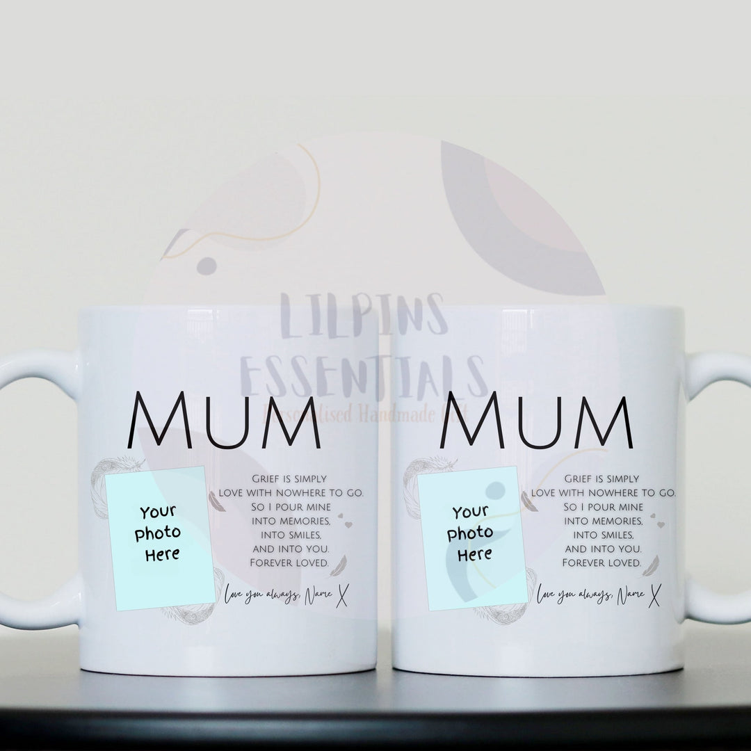 Mum memorial mug design examples with personalised photos