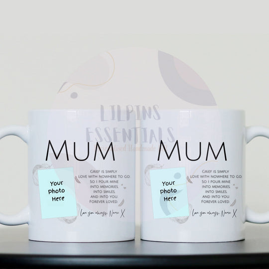 Mum memorial mug design examples with personalised photos