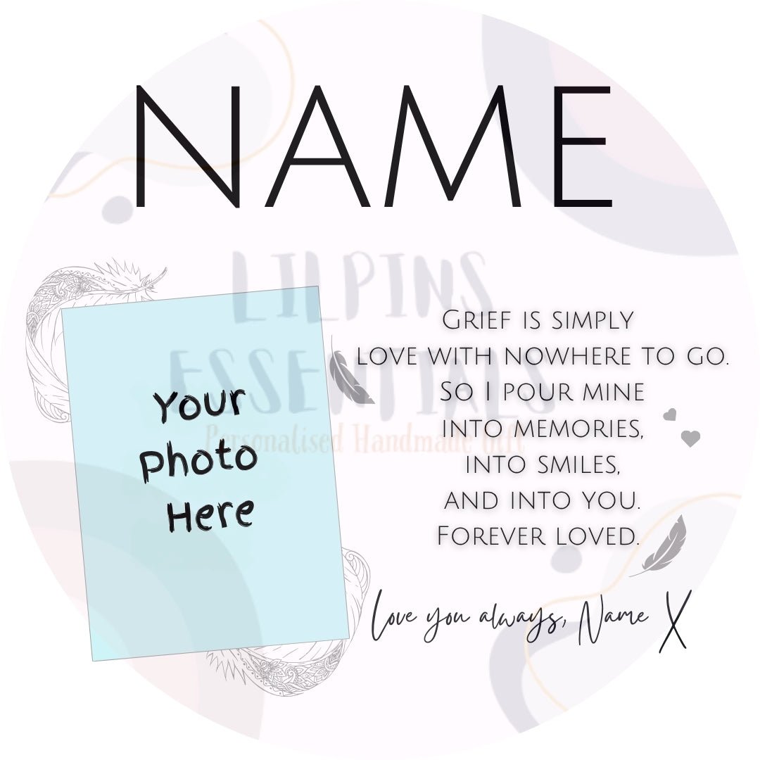 Custom memorial mug for Mum with photo and remembrance verse