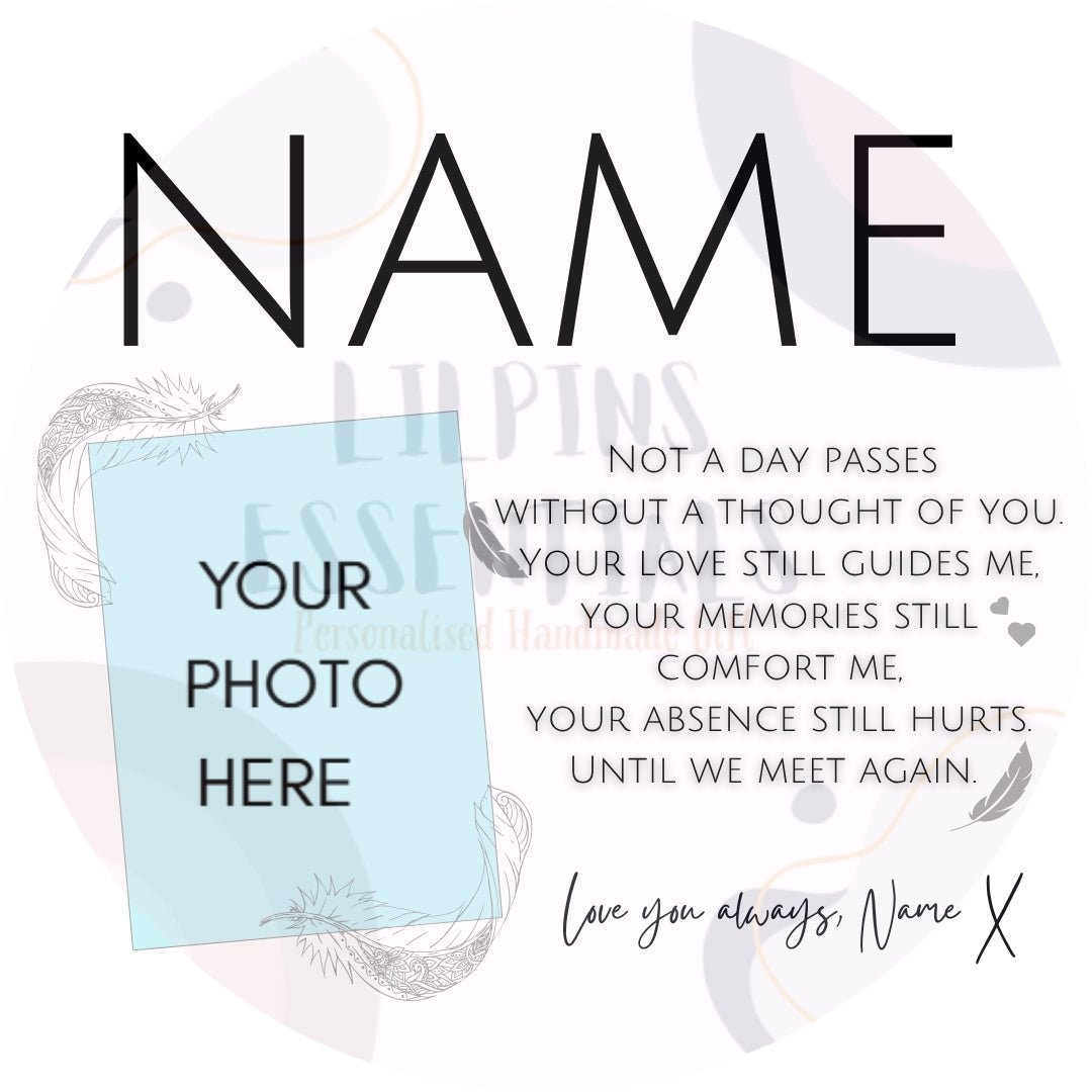 Personalised photo tribute mug for Mum with memorial wording