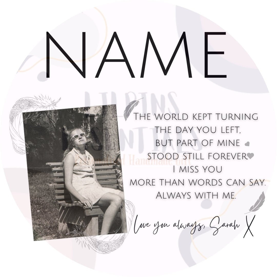 Personalised Mum memorial mug with name photo and tribute verse
