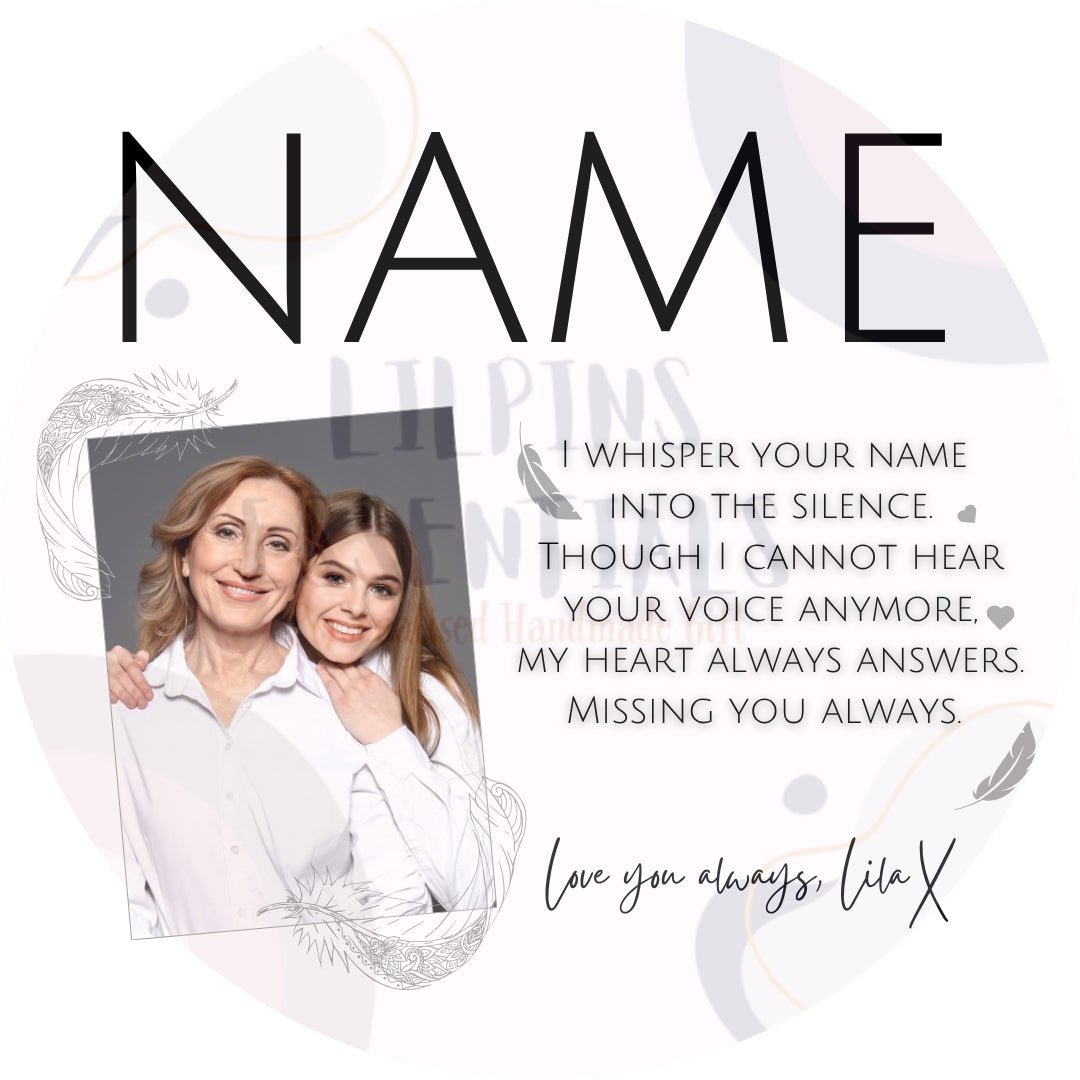 Personalised memorial keepsake mug with Mum photo and message