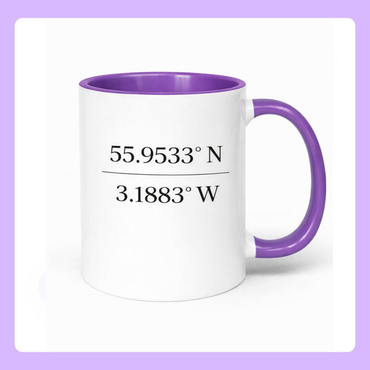 Personalised location coordinates ceramic mug gift
