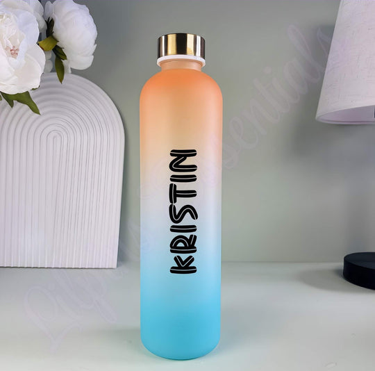 Personalised gradient water bottle gift with name