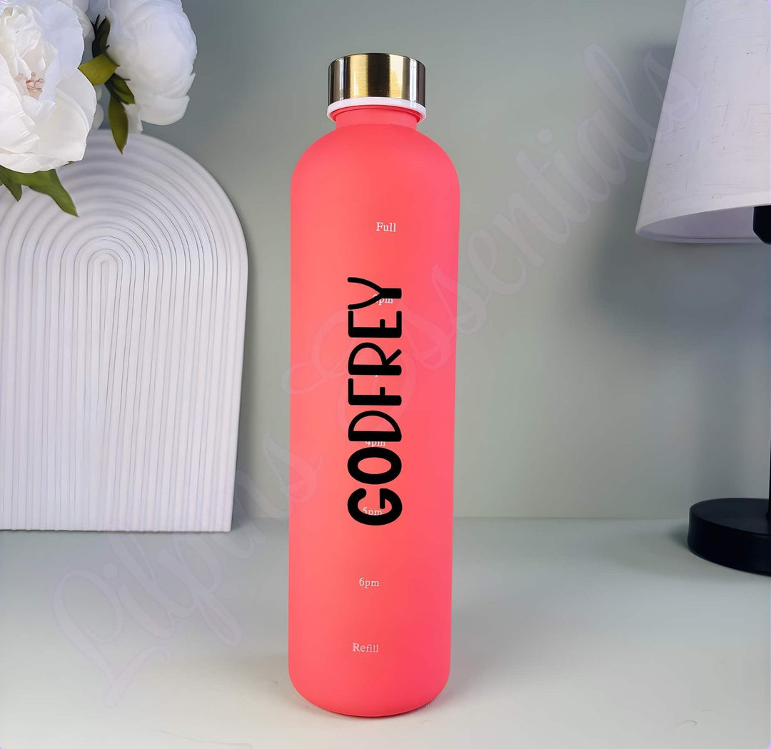 1000ml personalised name water bottle colour option