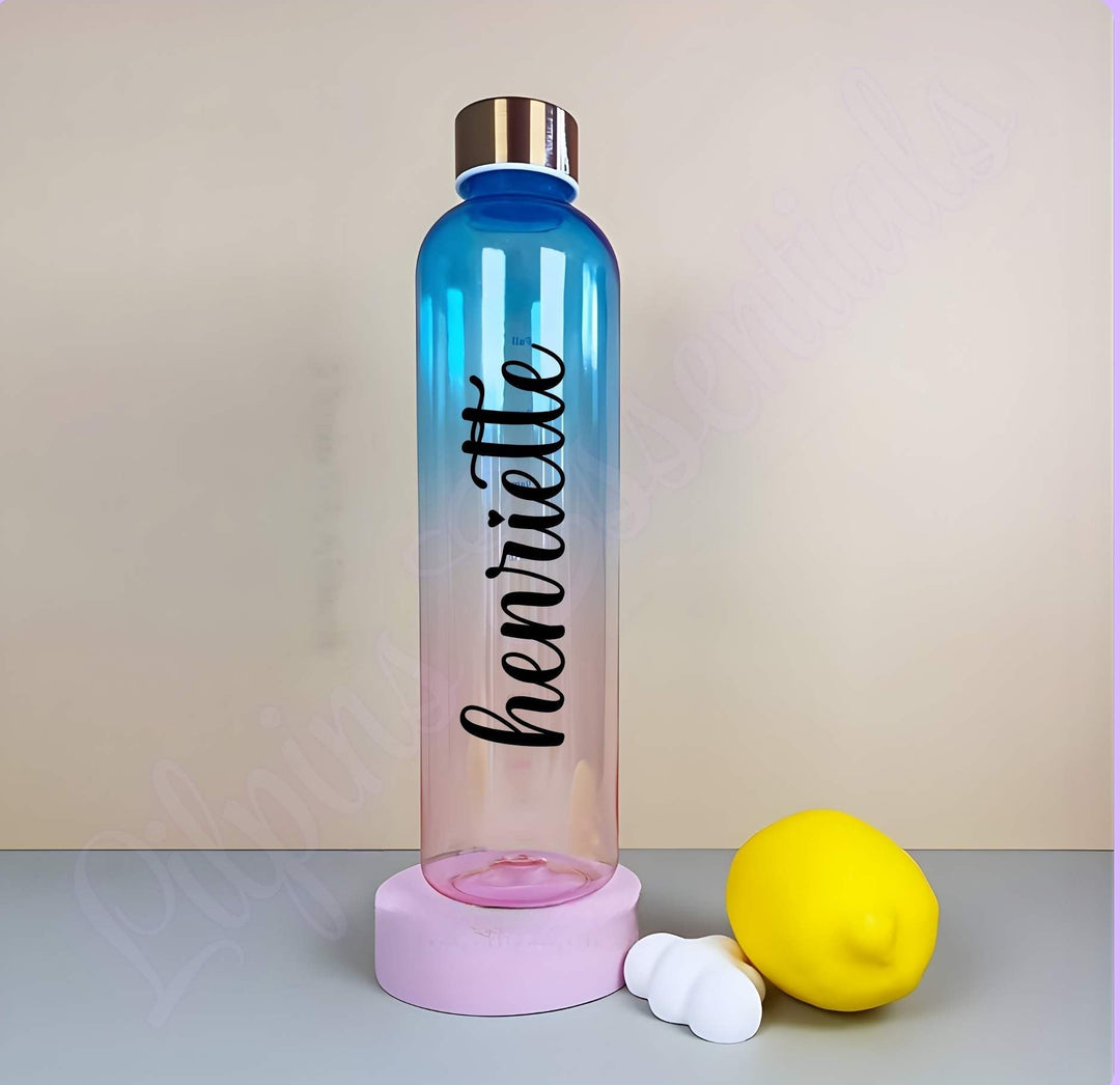 Personalised pink gradient 1000ml water bottle