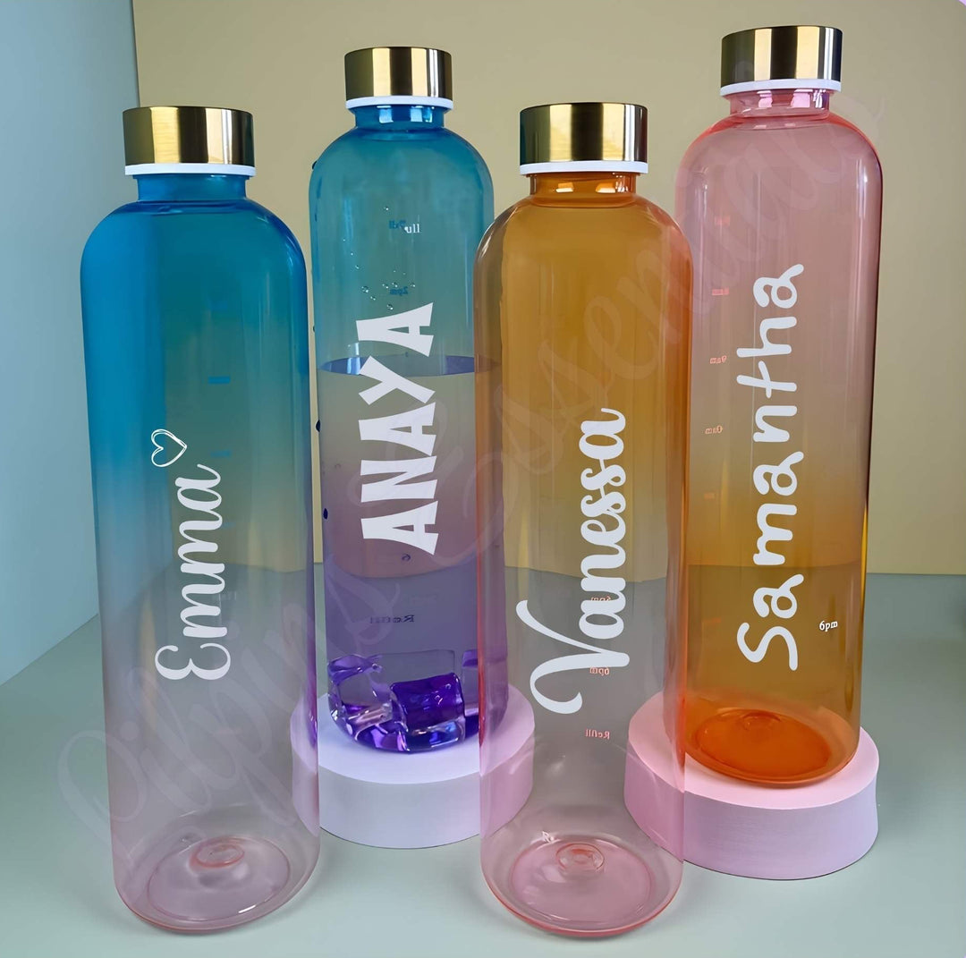 Custom name gradient water bottle for gym school or work