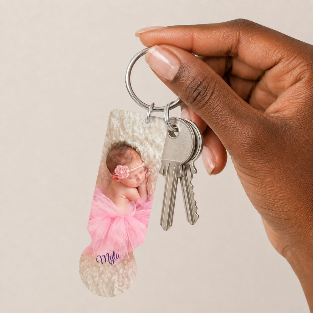 Custom photo trolley token keyring gift