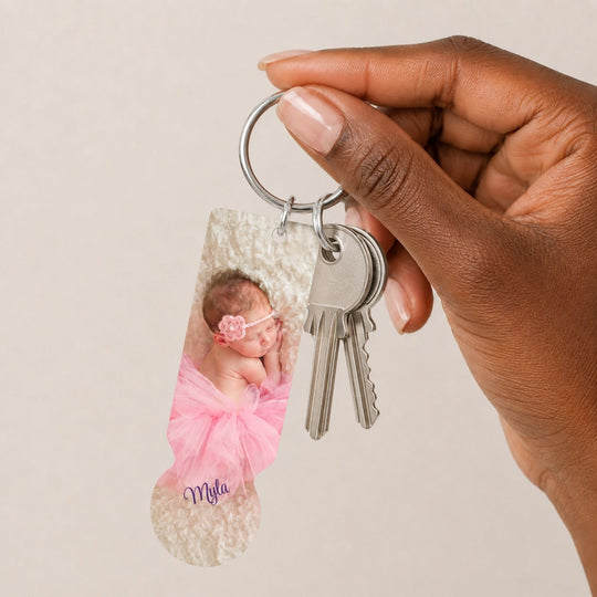 Custom photo trolley token keyring gift