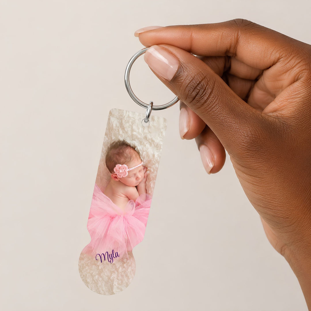 Personalised photo trolley token keyring