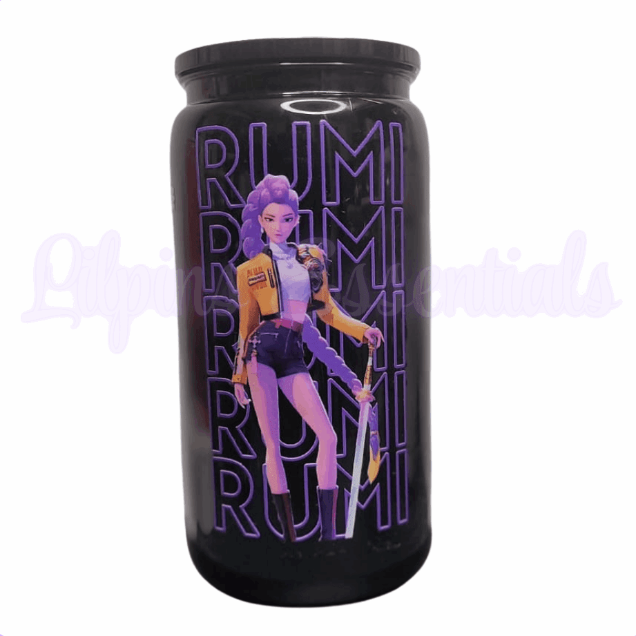 Rumi design 16oz reusable cold cup with straw