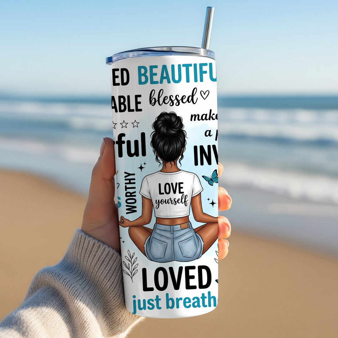 20oz self love affirmation tumbler gift for her