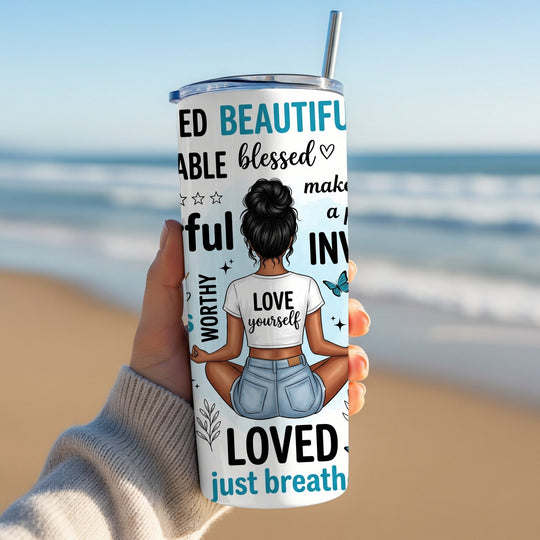 20oz self love affirmation tumbler gift for her