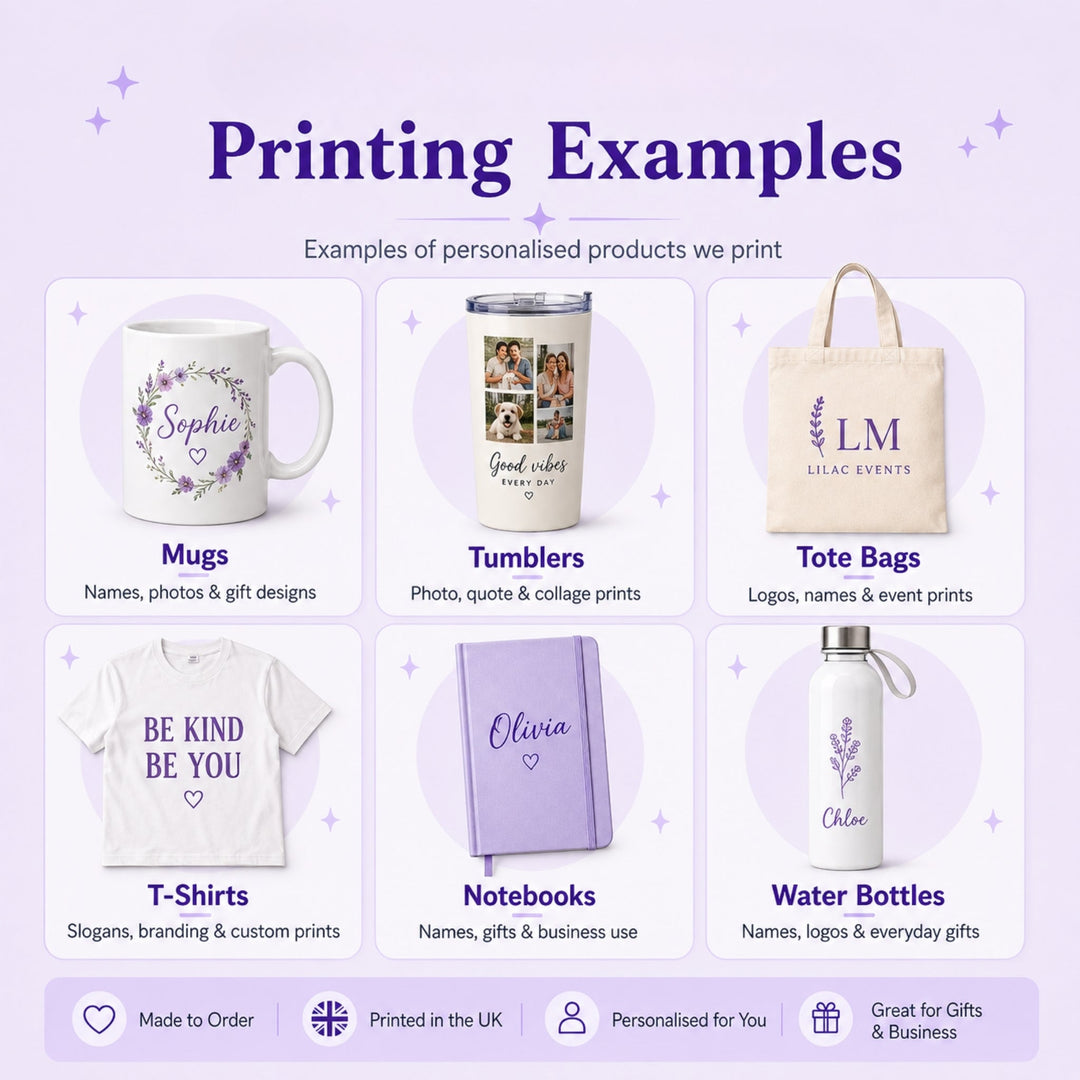 Personalisation service for your own clothing gifts and accessories