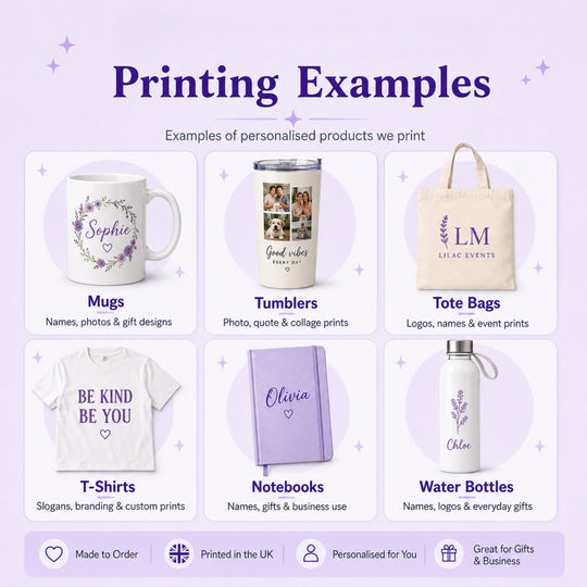 Personalisation service for your own clothing gifts and accessories